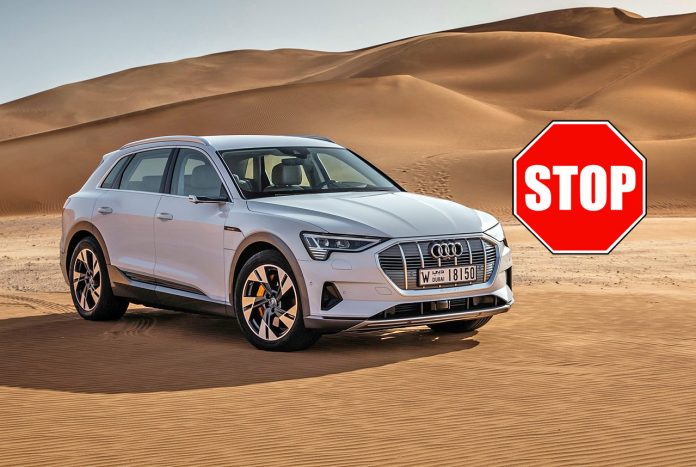 Audi e-tron stop rækkevidde sommervarmen