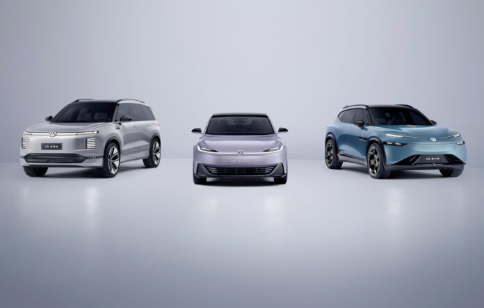 World premiere: Volkswagen unveils in Shanghai (from left) the c